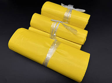 Кур'єр-пакет для відправок жовтий 25х35 см. 100 шт/уп. Пакет Поштовий з клейовим клапаном Кур'єрський без кишені