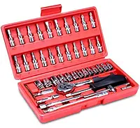 Набір інструментів 46 предметів у кейсі з тріскачкою