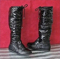 Стильні жіночі чоботи демісезонні чорні непромокальні, розмір 37, 38