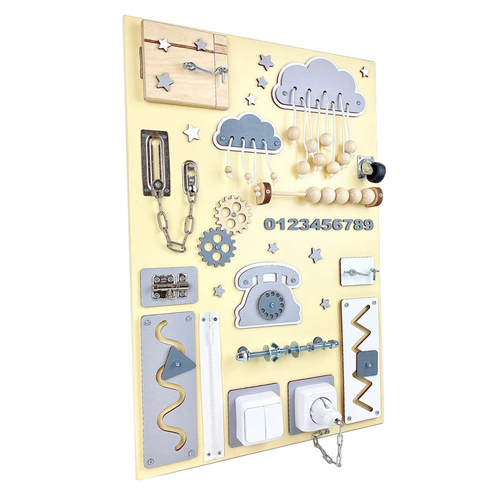 Розвивальна іграшка для малюків Бізіборд TG100007, 60х40 см, Жовтий, фото 1