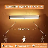 Акумуляторна Led 50см - 36 Led (1000mAh) лампа з датчиком руху/Світлодіодний нічник USB-TypC