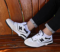 Женские кроссовки New Balance 550 White Black (бело-черные) классические спортивные кроссы Y14158