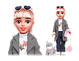 Лялька модниця 46 см KH33/001 Beauty Star з собачкою хаски та сумочкою, фото 3