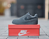 Кросівки на хутрі сірі Nike Air Force Winter Grey / Найк Аір Форсе Сірі зимові Мех Shoper