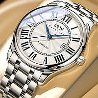 Мужские механические часы серебряные Carnival Vintage New Shoper Чоловічий механічний годинник срібний