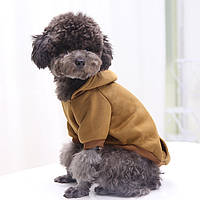 Коричневый худи для собаки UASHOP Толстовка с капюшоном для собаки Коричневая кофта для домашних животных