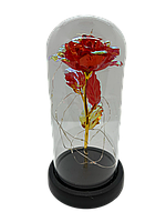 Роза в стеклянной колбе Rose of Love с LED подсветкой Красная