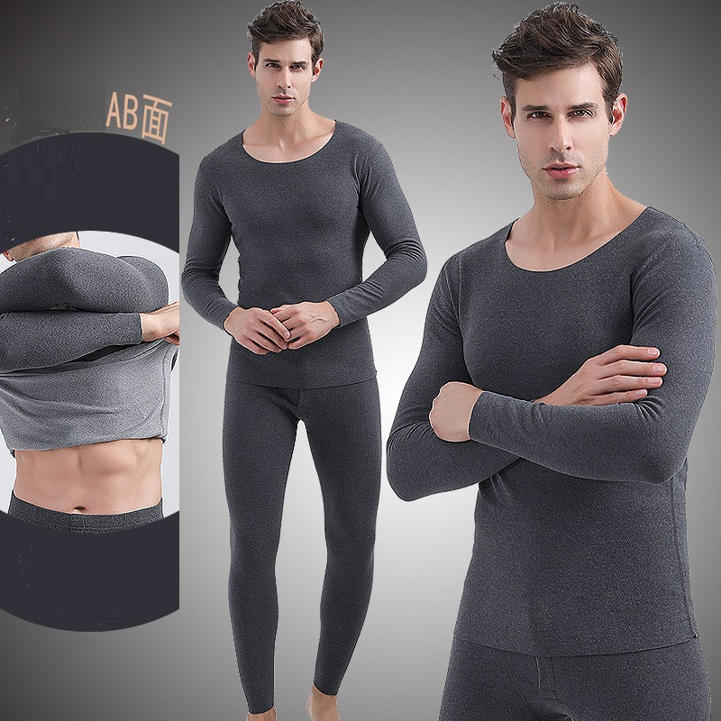Чоловіча безшовна термоодягни термобілизна з начосом AB термобілізна кофта та штани костюм на зиму, фото 1
