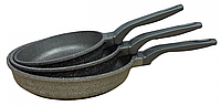 Набор сковородок с антипригарным покрытием O.M.S. Collection 3727-Grey - MiniLavka