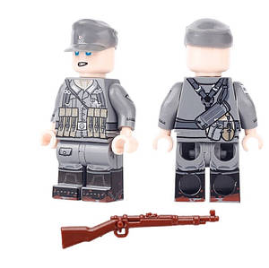 Військові фігурки, Німецький солдат №8 1шт, блочний, BrickArms