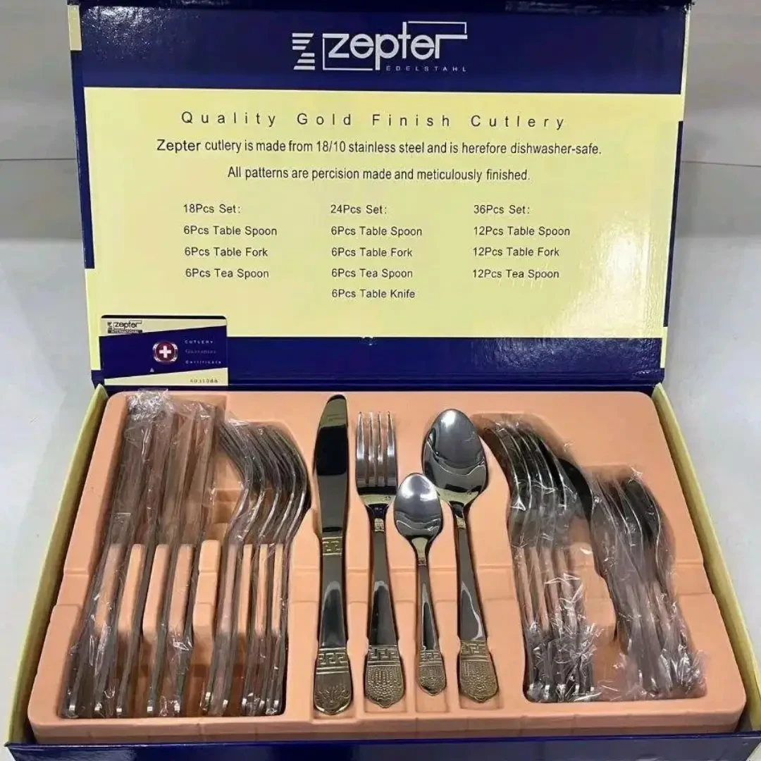 Набір посуду на 6 персон 24 штуки з неіржавкої сталі Zepter ZP1001 (Столові прилади)