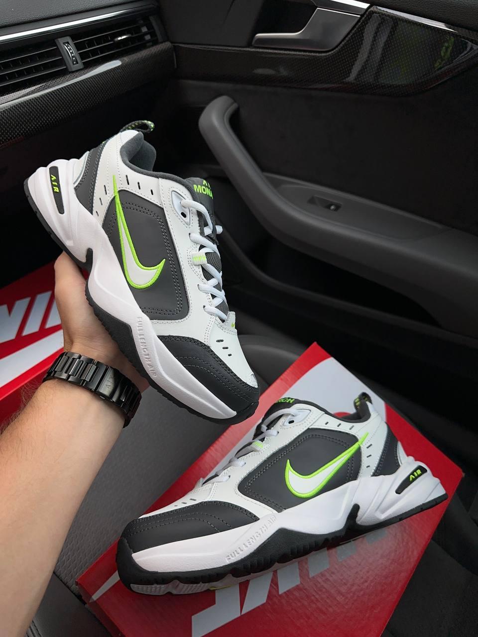 Чоловічі кросівки Nike Air Max Monarch  IV White Grey Green (Сірі) Найк Монарх 4 повсякденні шкіра демісезон, фото 1