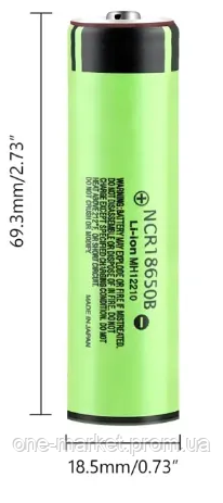 Аккумулятор Panasonic NCR18650B 3400 mAh 10A Li-ion 3.6V Green - фото 3 - id-p2060621997