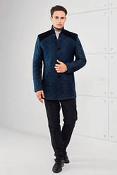  Ультрамодна демісезонна стьобана куртка синього кольору