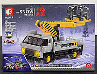 Конструктор Sembo Block - City Life - Сніговий порятунок, висотний рятувальний автомобіль. Вік 6+. Лего, Lego