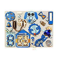 Развивающая игрушка Бизиборд "Пёс" Temple Group TG1910759176, 50х40 см, Голубой, World-of-Toys