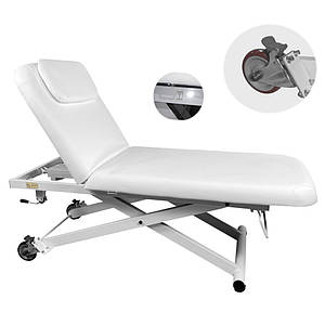 Масажний стіл стаціонарний електричний Style 2210A WHITE кушетка для косметолога масажна