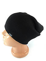 Шапка черная мужская демисезонная двойная чулок Модные молодежные женские шапки