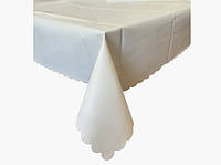 Вінілова скатертина для столу ЕКО шкіра молочний колір, 110х140 см.