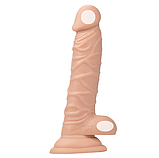 Тілесний фалоїмітатор на присоску, Фаллос реалістичний 18 х 3.5 см, Дилдо з мошоком, Інтимні іграшки, фото 3