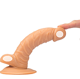 Тілесний фалоїмітатор на присоску, Фаллос реалістичний 18 х 3.5 см, Дилдо з мошоком, Інтимні іграшки, фото 5