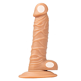 Тілесний фалоїмітатор на присоску, Фаллос реалістичний 18 х 3.5 см, Дилдо з мошоком, Інтимні іграшки, фото 2