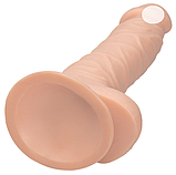 Тілесний фалоїмітатор на присоску, Фаллос реалістичний 18 х 3.5 см, Дилдо з мошоком, Інтимні іграшки, фото 6