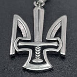 Кулон Герб Тризуб з мечем зі срібла 6.34 гр, фото 2