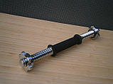 Гриф гантельний Sport Lux 1 шт сталевий хромований з прогумованою ручкою та гайками Вейдера 33 см 25 мм, фото 7