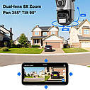 Охранная поворотная WIFI камера наблюдения Wonsdar XM79-9MP с сиреной. Зум, Alexa NVR, Bluetooth. iCSee, фото 8