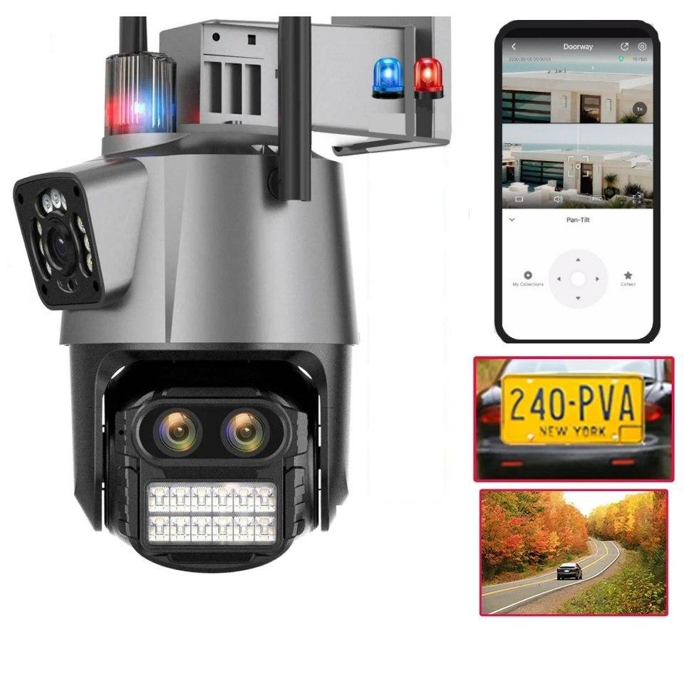 Охоронна поворотна Wi-Fi камера спостереження Wonsdar XM79-9MP з сиреною. Зум, Alexa NVR, Bluetooth. iCSee