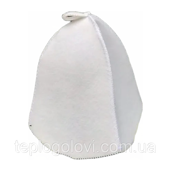 Щільна шапка для лазні або сауни, вологостійка захисна шапка в парну Біла