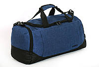 Практичная универсальная дорожная сумка из непромокаемой ткани синего цвета 0020767