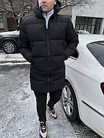 Пуховик мужской зимний удлиненный Pare до -25*С черный Куртка мужская стеганая на зиму Пальто зимнее