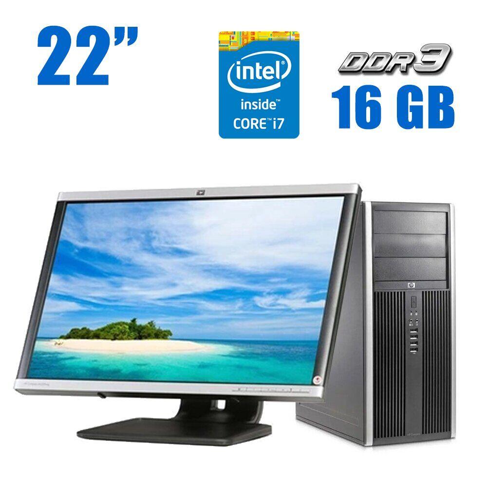 ПК+Монітор HP Compaq Elite 8300 MT/ i7-3770/ 16GB RAM/ 240GB SSD+500GB HDD/ Radeon R7 250 2GB+HP Compaq LA2205wg 22" 1680x1050