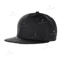 Кепка с прямым козырьком snapback черная (7641)