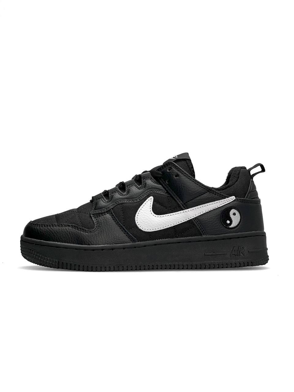 НОВА МОДЕЛЬ Мужские   кроссовки Nike Air Force 1 Yin Yang чорні з білим