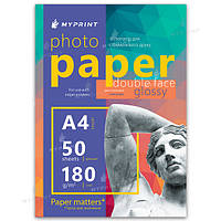 Фотобумага My Print глянцевая двусторонняя 180 г/м², A4, 50 листов (7745)