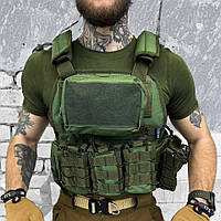 Тактический разгрузочный жилет с креплением MOLLE плитоноска Cordura 1000D для плит 25х30 см Олива ukr