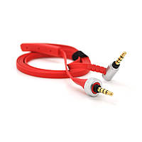 Кабель AUX Sony Audio DC3.5 папа-папа 1.0м, CCA Stereo Jack, (плоский) Red cable, OEM i