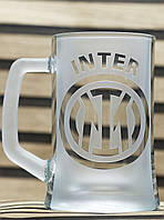 Пивной бокал 670 мл с гравировкой логотипа Интер Inter Football Club
