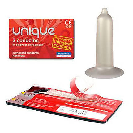 Презервативи Pasante Unique Latexfree 3 шт, фото 2