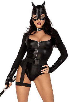 Еротичний костюм кішечки Leg Avenue Fierce Feline S, боді, пояс із підв'язкою, маска кішки, фото 1