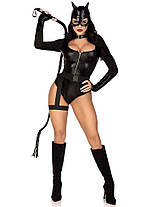 Еротичний костюм кішечки Leg Avenue Fierce Feline S, боді, пояс із підв'язкою, маска кішки, фото 3