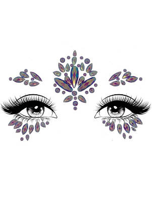 Стрази-прикраси для обличчя Leg Avenue Verity face jewels sticker, наклейки, фото 1