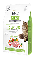 Сухой корм для пожилых кошек с лишним весом Brit Care Cat GF Senior Weight Control 2 кг (курица) n