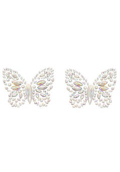 Пестис-метелики із кристалів Leg Avenue Chrysallis nipple sticker, наклейки, світяться у темряві, фото 3