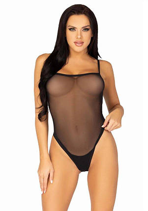 Еротична боді Leg Avenue Cami bodysuit with thong Black M/L, на бретелях, фото 1
