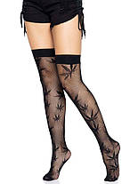 Панчохи з малюнком Leg Avenue 420 Net thigh highs Black, фото 3