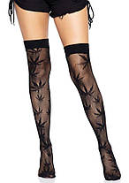 Панчохи з малюнком Leg Avenue 420 Net thigh highs Black, фото 4